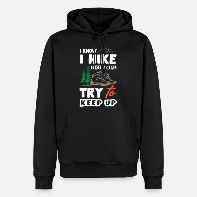 Filles de randonnée - Sweat à capuche Premium bio Homme - noir