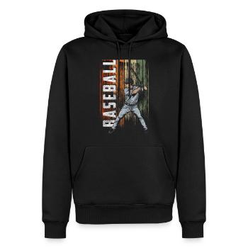 Baseball Ball Spieler Pitchen - Männer Premium Bio Hoodie - Schwarz - Vorne - Nico (187cm)