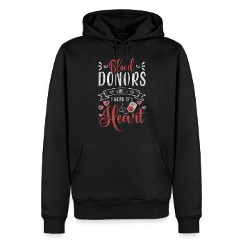 Blutspender Gemeinsam - Männer Premium Bio Hoodie - Schwarz - Vorne - Nico (187cm)