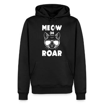 Meow or Roar - Männer Premium Bio Hoodie - Schwarz - Vorne - Nico (187cm)