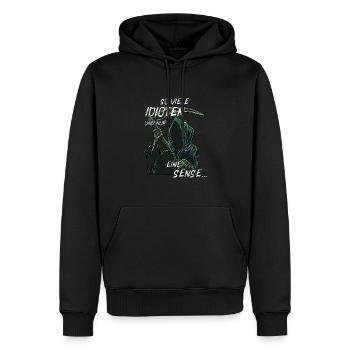 schwarzer Humor, witziges Sensenmann, Geschenk - Männer Premium Bio Hoodie - Schwarz - Vorne - Nico (187cm)