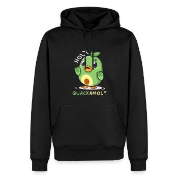 Avocat Saint Quackamoly Vegan Duck Fun - Sweat à capuche Premium bio Homme - noir - Devant - Nico (187cm)