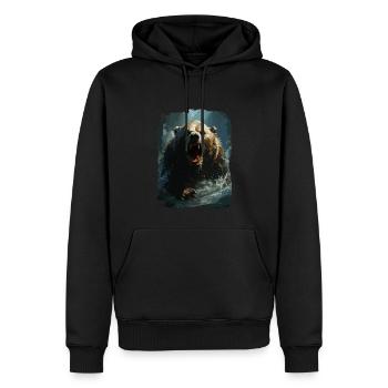 Grizzly Bear Bear Animal Forest Nature Grizzly - Sweat à capuche Premium bio Homme - noir - Devant - Nico (187cm)