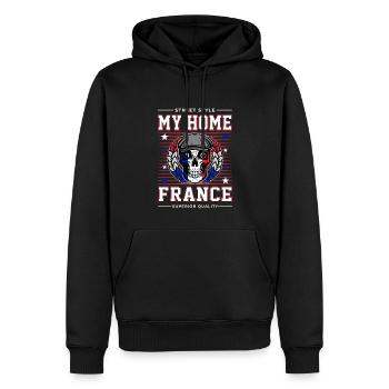 My Home France - Männer Premium Bio Hoodie - Schwarz - Vorne - Nico (187cm)