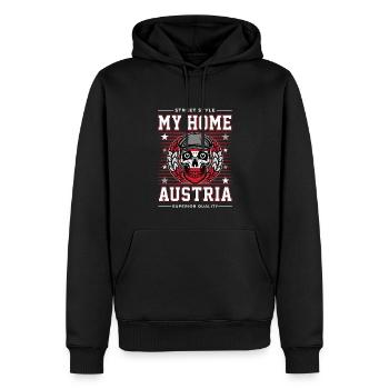Austria - Männer Premium Bio Hoodie - Schwarz - Vorne - Nico (187cm)