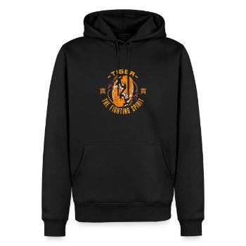 Tigre L’ combatif - Sweat à capuche Premium bio Homme - noir - Devant - Nico (187cm)