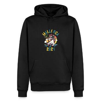 Mallorca 2024 Einhorn Party Urlaub - Männer Premium Bio Hoodie - Schwarz - Vorne - Nico (187cm)