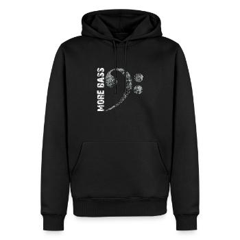 Plus de basses s’il vous plaît, grosse clé de fa - Sweat à capuche Premium bio Homme - noir - Devant - Nico (187cm)