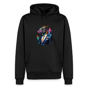 Dragon in a suit - Men’s Premium Organic Hoodie - black - Front - Nico (187cm)