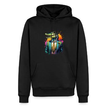 Crocodile in a suit - Men’s Premium Organic Hoodie - black - Front - Nico (187cm)