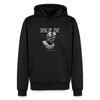 Disziplin Griechische Statue – It All Will Pay Off - Männer Premium Bio Hoodie - Schwarz - Vorne - Nico (187cm)