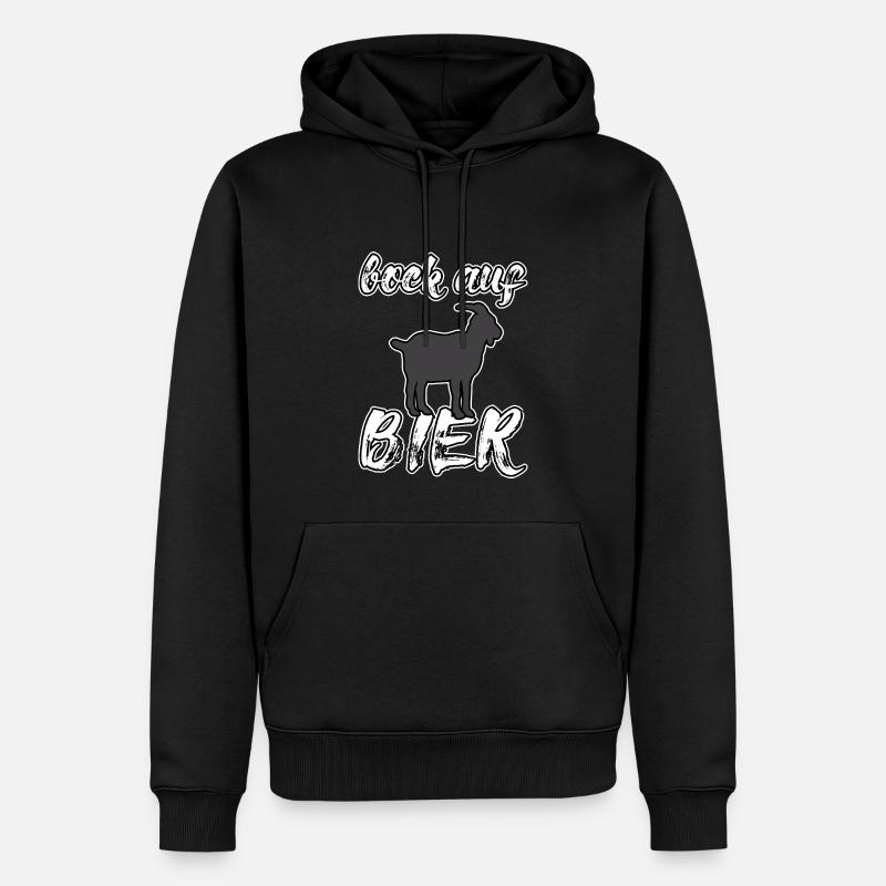 Bock auf Bier - Männer Premium Bio Hoodie - Schwarz