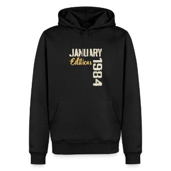 Cadeau D'anniversaire Nées En Janvier 1984 - 1984 - Sweat à capuche Premium bio Homme - noir - Devant - Nico (187cm)