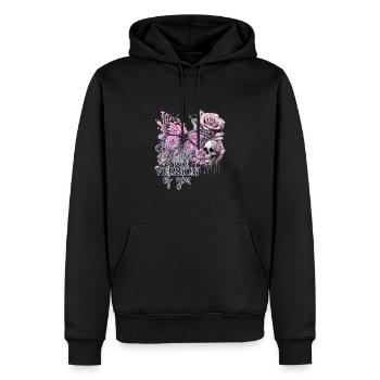 Gothic Butterfly Skull - Männer Premium Bio Hoodie - Schwarz - Vorne - Nico (187cm)