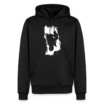 Wheeli Rider Blanc - Sweat à capuche Premium bio Homme - noir - Devant - Nico (187cm)