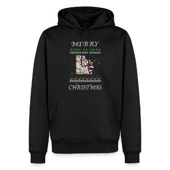 Noël en bloc - Sweat à capuche Premium bio Homme - noir - Devant - Nico (187cm)