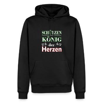 Schützenkönig der Herzen auf dem Schützenfest - Männer Premium Bio Hoodie - Schwarz - Vorne - Nico (187cm)