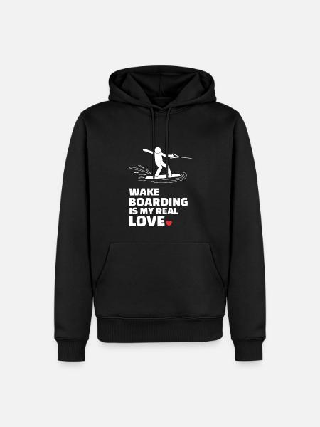 J’adore le wakeboard - Sweat à capuche Premium bio Homme - noir