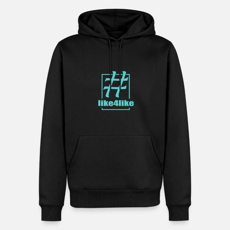 like4like - Sweat à capuche Premium bio Homme - noir
