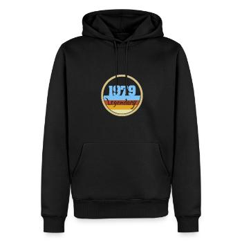 Legendary 1979 - Männer Premium Bio Hoodie - Schwarz - Vorne - Nico (187cm)