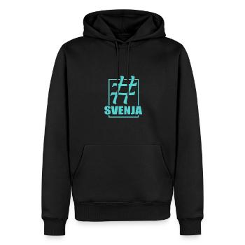 Svenja - Männer Premium Bio Hoodie - Schwarz - Vorne - Nico (187cm)