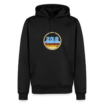 Jahr 2018 - Männer Premium Bio Hoodie - Schwarz - Vorne - Nico (187cm)