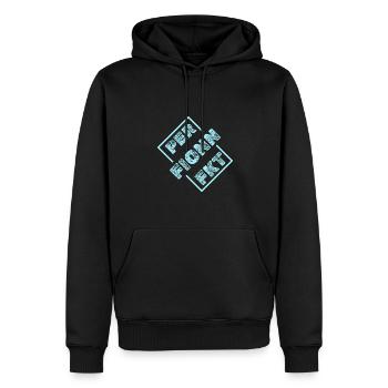 Perfekt Einzigartig Fionn - Männer Premium Bio Hoodie - Schwarz - Vorne - Nico (187cm)
