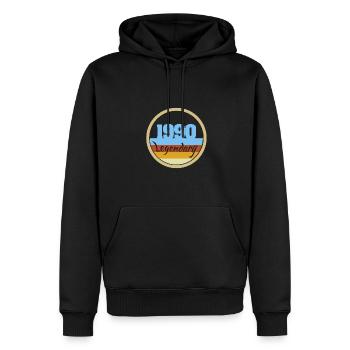 Jahrgang 1990 - Männer Premium Bio Hoodie - Schwarz - Vorne - Nico (187cm)