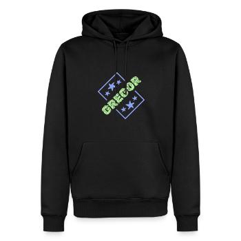 Cadeau pour Gregor - Sweat à capuche Premium bio Homme - noir - Devant - Nico (187cm)