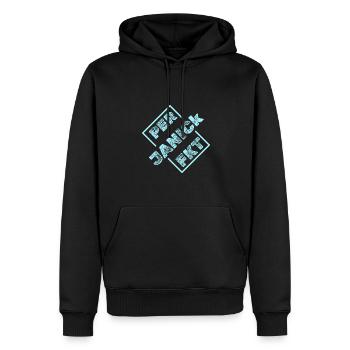 Einzigartig Janick - Männer Premium Bio Hoodie - Schwarz - Vorne - Nico (187cm)