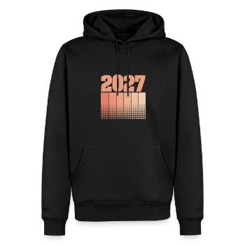 Drôle 2027 - Sweat à capuche Premium bio Homme - noir - Devant - Nico (187cm)