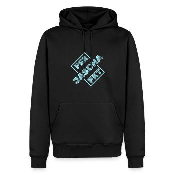 Perfekt Jascha - Männer Premium Bio Hoodie - Schwarz - Vorne - Nico (187cm)
