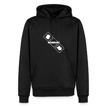 Naissance Norbert - Sweat à capuche Premium bio Homme - noir - Devant - Nico (187cm)