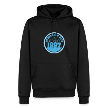 1997 - Männer Premium Bio Hoodie - Schwarz - Vorne - Nico (187cm)