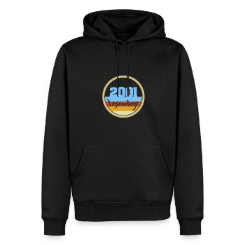 Année 2001 - Sweat à capuche Premium bio Homme - noir - Devant - Nico (187cm)