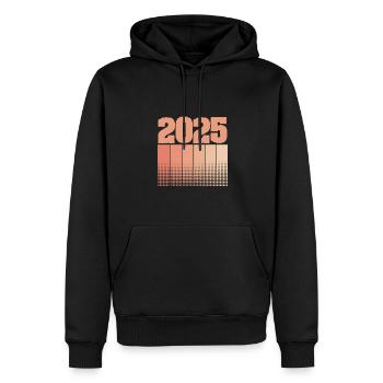 2025 - Männer Premium Bio Hoodie - Schwarz - Vorne - Nico (187cm)