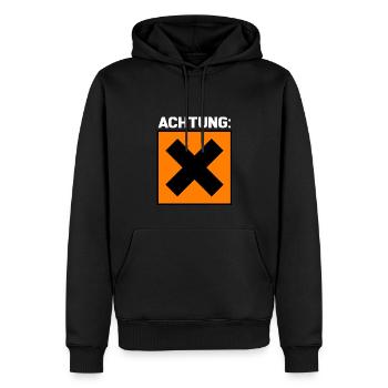Warnung Achtung Reizend - Männer Premium Bio Hoodie - Schwarz - Vorne - Nico (187cm)