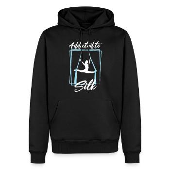 Aerial Silks für Aerial Yoga und Aerial Gymnastics - Männer Premium Bio Hoodie - Schwarz - Vorne - Nico (187cm)