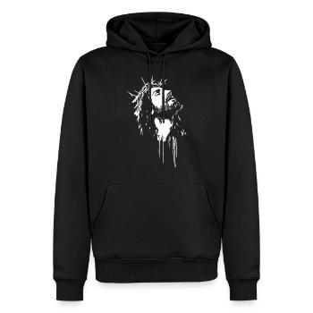 Jesus Christ Religious Christian - Men’s Premium Organic Hoodie - black - Front - Nico (187cm)