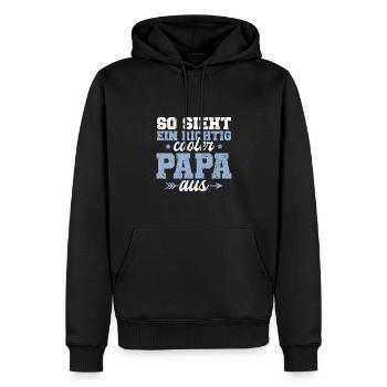 So sieht ein cooler Papa aus Vatertag - Männer Premium Bio Hoodie - Schwarz - Vorne - Nico (187cm)