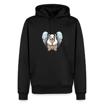 Eisbär-Engel - Charmantes Tierdesign - Männer Premium Bio Hoodie - Schwarz - Vorne - Nico (187cm)