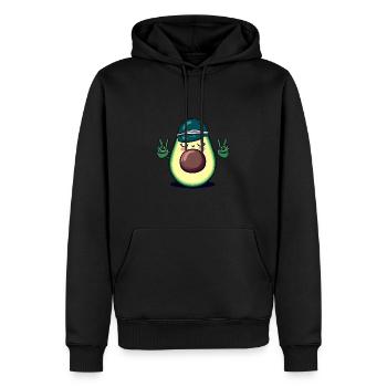 Hippie-Avocado mit Basecap - Coole Peace-Design - Männer Premium Bio Hoodie - Schwarz - Vorne - Nico (187cm)