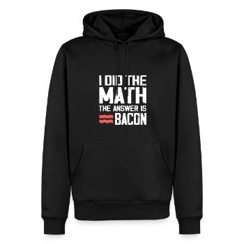 J’ai le calcul La réponse est le bacon - Sweat à capuche Premium bio Homme - noir - Devant - Nico (187cm)