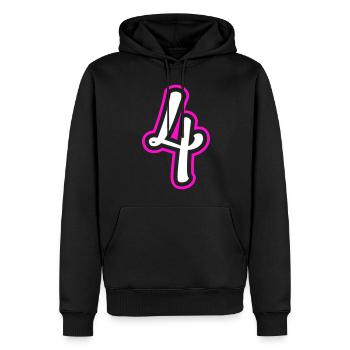 4 Numéro de numéro - Sweat à capuche Premium bio Homme - noir - Devant - Nico (187cm)