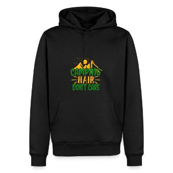 camping hair don t care 01 - Sweat à capuche Premium bio Homme - noir - Devant - Nico (187cm)