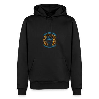 Fight For Those Without Your Privilege - Men’s Premium Organic Hoodie - black - Front - Nico (187cm)
