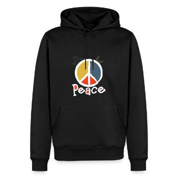 Paix Amour Paix Symbole pour l’Amour Paix - Sweat à capuche Premium bio Homme - noir - Devant - Nico (187cm)