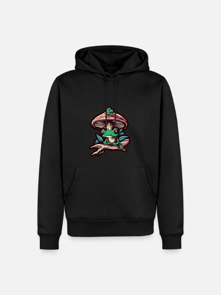 MUSHROOM AND FROG - Men’s Premium Organic Hoodie - black