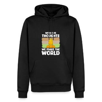 Buddha Monk Namaste Buddhism I Gift - Men’s Premium Organic Hoodie - black - Front - Nico (187cm)