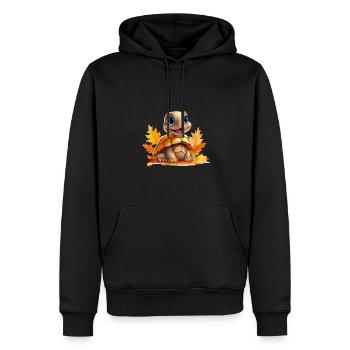 Tortue d’automne: promenade dans le coloré - Sweat à capuche Premium bio Homme - noir - Devant - Nico (187cm)